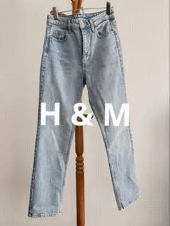 新品　未使用　H&M ハイウエスト　ストレート　ジーンズ　36