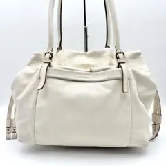 【美品】ケイトスペード ハンドバッグ トートバッグ 白 シボ革 肩掛け　A4