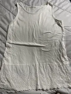 裾レースカットソー　ホワイト　スタディオ クリップ　サマンサモスモス