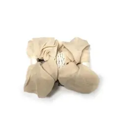 ベージュ シフォン リボン型 ヘアアクセサリー