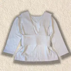 【最終セール】ニットトップス ビスチェ付き Vネック キレイめカジュアル