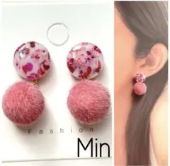 レジン　フラワー　カボション　ピアス　ハンドメイイヤリング変更可