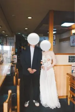 ウェディングドレス　Aライン　アイボリー