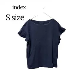 index コットン100％フリル袖カットソー 黒 Tシャツ Sのサムネイル