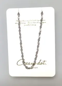 新品未使用・クリームドット・シルバーステンレスネックレス・ペタルチェーン