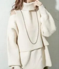 mystic タートルベストレイヤードニット