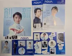 羽生結弦　AQUAノベルティセット　非売品 ステッカー、スマホスタンドのサムネイル