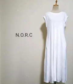 N.O.R.C ノーク サーマルニットフレアロングワンピース ホワイトのサムネイル