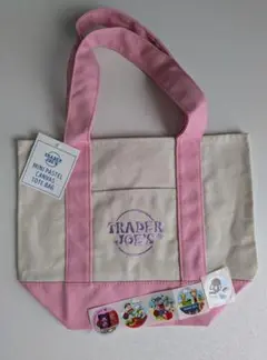 新品未使用トレダージョーズ　パステルカラーミニバッグ4色 TRADER JOE'S トレーダージョーズ ミニ キャンバス トート