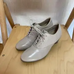 美品ecco グレーベージュ 本革シューズ ヒール(5cm、値下げ)