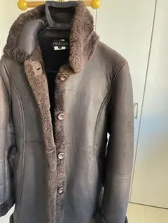 INDIVI リアルムートンコート(ダークブラウン)