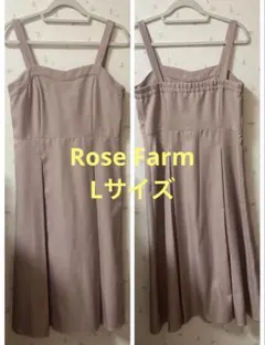 Rose Farm ロングワンピース　キャミワンピ　ノースリーブ　ピンク　フレア
