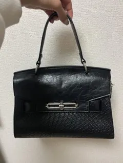ブラック PU レザー ハンドバッグ
