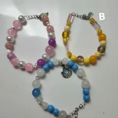 カラフルビーズブレスレットセット天然石、ガラスビーズ