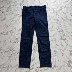 UNIQLO 花柄 スキニーデニム ネイビーのサムネイル