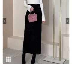 GRL ラメスパンコールツイードタイトスカート