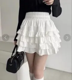 NICE CLAUP フリルティアードミニスカート