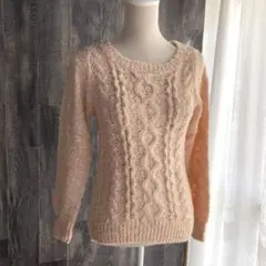 Allamanda 美品 ミックスニット コーラルピンク アラマンダ