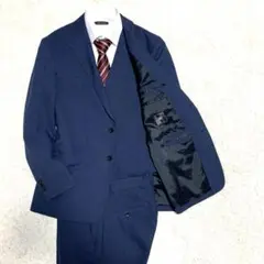 スーツセレクト セットアップ スーツ 4S ネイビー ストレッチ ウォッシャブル