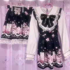 Many Hearts Afternoontea柄セットアップ 黒