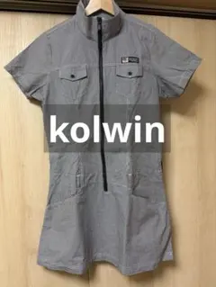 kolwin コルウィン 半袖 ジップワンピース グレー系 ゴルフウェア L