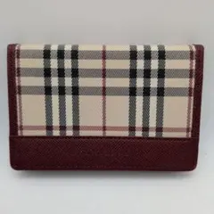 バーバリーロンドン 短財布 コンパクトウォレット がま口 ノバチェック ボルドー バーバリーロンドン 短財布 コンパクトウォレット がま口 ノバチェック