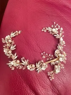 ウェディング＆パーティーヘア飾り　花とパールとキラキラ【美品】