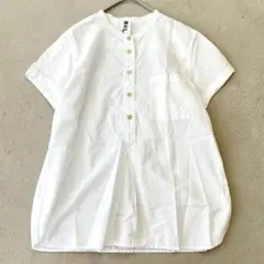 美品✨ MHL. マーガレットハウエル リネン バンドカラーシャツ ホワイトのサムネイル