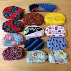手作りポーチ　ハンドメイド　 裏布付きポーチ　13個セット