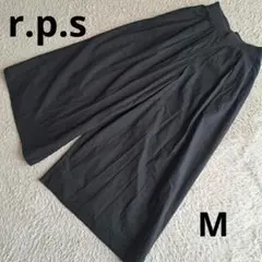 r.p.s アールピーエス 黒 ワイドパンツ ゴムウエスト M レディース