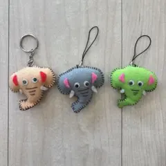 ゾウのハンドメイド作品　3点セット