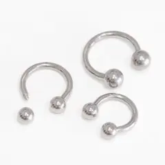 7本　18G 内径12mm ボール3mm サーキュラー　バーベル　ボディピアス