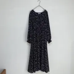 MARIHA 秋のレディのドレス ボリュームスリーブ ロングワンピース 長袖