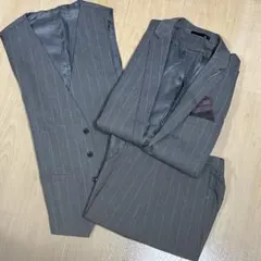 メンズ フォーマルスーツ 春用 グレー・ストライプ