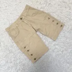 【リプレイ】 (25) リネン混ショートパンツ ボタニカル柄切替 飾りボタンのサムネイル