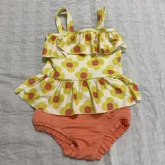 花柄フリルワンピース水着 100cm