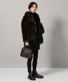 JEANASIS ファーコート ブラウン　ミンクライクブルゾン