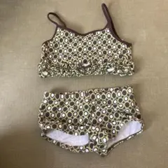 キッズ水着セット フリル付き 円形模様