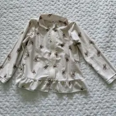 クマ柄フリル付きラッシュガード 90サイズ