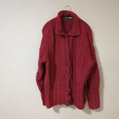 Vintage 80s 90s アイルランド製 ケーブルニット xl 古着