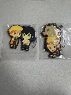 我妻善逸 炭治郎 伊之助2点セット　鬼滅の刃 ラバーマスコット ラバーストラップ