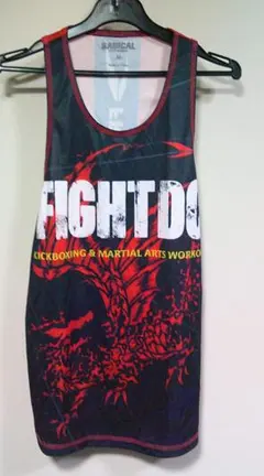 美品M■《薄紺黒赤羽龍》RADICAL FITNESSタンクトップFIGHTDO
