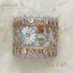 No.148 インド刺繍リボン　ポニーフック　ハンドメイド