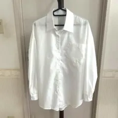 未使用！訳ありホワイト ビックボタンアップ 長袖オーバーシャツ　ゆったり