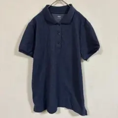 【UNIQLO】(L)レディース半袖ポロシャツ/シンプルカジュアル/ベーシック