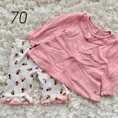 ケイトスペード セットアップ 70 ベビー服 トップス パンツ ピンク 花柄