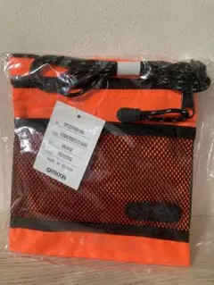 新品アウトドア メッシュポケット サコッシュ オレンジ