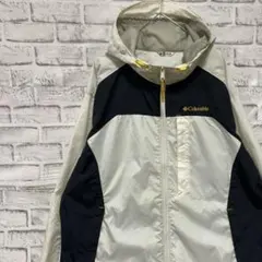 コロンビア　マウンテンパーカー　ホワイトL ロゴ刺繍アウトドア1119