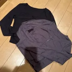 SHEIN Dazy リブ ショート丈 へそ出し ロンT 二枚セット