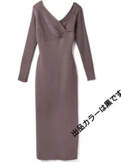 GRL Vネッククロスバックスリットロングワンピース